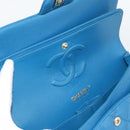 CHANEL Matelasse 25 Chain Shoulder Bag Caviar Skin Blue Gold CC Auth 189073SM-15