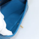 CHANEL Matelasse 25 Chain Shoulder Bag Caviar Skin Blue Gold CC Auth 189073SM-21
