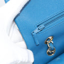 CHANEL Matelasse 25 Chain Shoulder Bag Caviar Skin Blue Gold CC Auth 189073SM-23