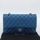 CHANEL Matelasse 25 Chain Shoulder Bag Caviar Skin Blue Gold CC Auth 189073SM-29