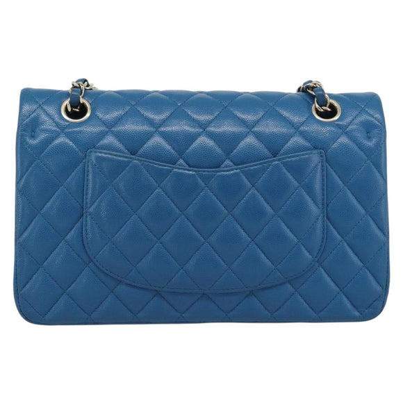 CHANEL Matelasse 25 Chain Schoudertas Kaviaarleer Blauw Goud CC Auth 189073SM