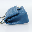 CHANEL Matelasse 25 Chain Shoulder Bag Caviar Skin Blue Gold CC Auth 189073SM-4