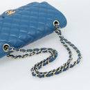 CHANEL Matelasse 25 Chain Shoulder Bag Caviar Skin Blue Gold CC Auth 189073SM-7