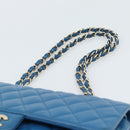CHANEL Matelasse 25 Chain Shoulder Bag Caviar Skin Blue Gold CC Auth 189073SM-8