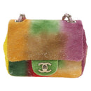 CHANEL Mini Matelasse 17 Chain Bag Sequin Multicolor Gold CC Auth 189074SM-13