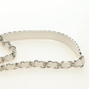 CHANEL CC Figley Matelasse Chain Bag Caviar Skin White Silver CC Auth 189075SM-17