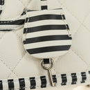 CHANEL CC Figley Matelasse Chain Bag Caviar Skin White Silver CC Auth 189075SM-25