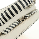 CHANEL CC Figley Matelasse Chain Bag Caviar Skin White Silver CC Auth 189075SM-26