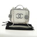 CHANEL CC Figley Matelasse Chain Bag Caviar Skin White Silver CC Auth 189075SM-12