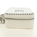 CHANEL CC Figley Matelasse Chain Bag Caviar Skin White Silver CC Auth 189075SM-3