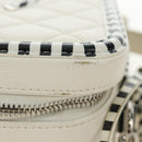 CHANEL CC Figley Matelasse Chain Bag Caviar Skin White Silver CC Auth 189075SM-5