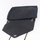 CHANEL Chain Shoulder Bag Leather Navy Gold CC Auth 189076-17