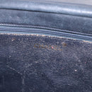 CHANEL Chain Shoulder Bag Leather Navy Gold CC Auth 189076-10
