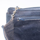 CHANEL Chain Shoulder Bag Leather Navy Gold CC Auth 189076-20