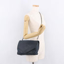 CHANEL Chain Shoulder Bag Leather Navy Gold CC Auth 189076-22