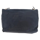 CHANEL Chain Shoulder Bag Leather Navy Gold CC Auth 189076-2