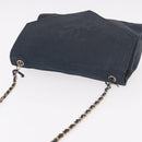 CHANEL Chain Shoulder Bag Leather Navy Gold CC Auth 189076-6