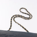 CHANEL Chain Shoulder Bag Leather Navy Gold CC Auth 189076-8