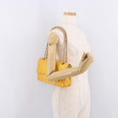 CHANEL Chain Matelasse 25 Bag Patent leather Yellow Silver CC Auth 189089-29