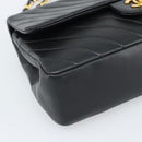 CHANEL V stitch Chain Shoulder Bag Lamb Skin Black Gold CC Auth 189090M-11