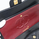 CHANEL V stitch Chain Shoulder Bag Lamb Skin Black Gold CC Auth 189090M-15