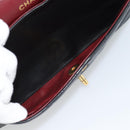 CHANEL V stitch Chain Shoulder Bag Lamb Skin Black Gold CC Auth 189090M-20