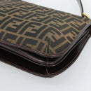 FENDI Zucca Canvas Shoulder Bag Black Brown Auth 189091SV-12