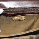 FENDI Zucca Canvas Shoulder Bag Black Brown Auth 189091SV-15