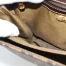 FENDI Zucca Canvas Shoulder Bag Black Brown Auth 189091SV-18