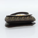 FENDI Zucca Canvas Shoulder Bag Black Brown Auth 189091SV-9