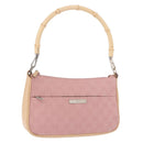 GUCCI Bamboo GG Canvas Shoulder Bag Pink Gold 001 3870 Auth 189093V-1