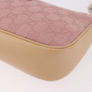GUCCI Bamboo GG Canvas Shoulder Bag Pink Gold 001 3870 Auth 189093V-16
