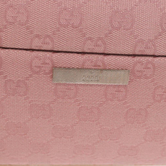 GUCCI Bamboo GG Canvas Shoulder Bag Pink Gold 001 3870 Auth 189093V