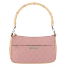 GUCCI Bamboo GG Canvas Shoulder Bag Pink Gold 001 3870 Auth 189093V-13
