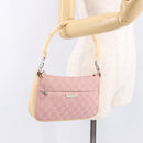 GUCCI Bamboo GG Canvas Shoulder Bag Pink Gold 001 3870 Auth 189093V-26