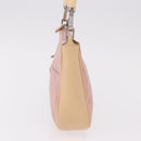 GUCCI Bamboo GG Canvas Shoulder Bag Pink Gold 001 3870 Auth 189093V-3