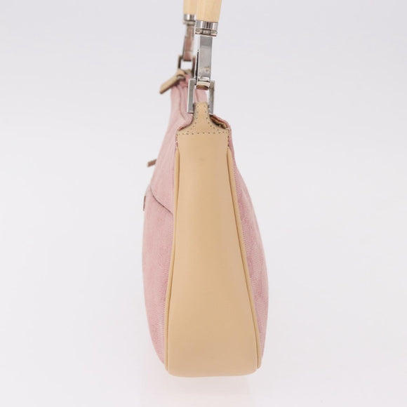 GUCCI Bamboo GG Canvas Schoudertas Roze Goud 001 3870 Auth 189093V