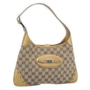 GUCCI GG Canvas Hand Bag Beige Gold 145778 Auth 189094V-1
