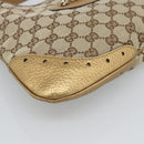 GUCCI GG Canvas Hand Bag Beige Gold 145778 Auth 189094V-11