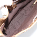 GUCCI GG Canvas Hand Bag Beige Gold 145778 Auth 189094V-15