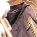 GUCCI GG Canvas Hand Bag Beige Gold 145778 Auth 189094V-17
