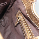 GUCCI GG Canvas Hand Bag Beige Gold 145778 Auth 189094V-18