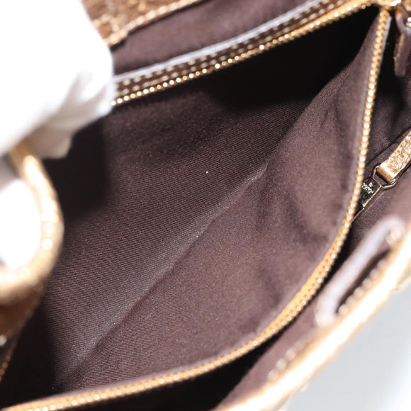 GUCCI GG Canvas Handtas Beige Goud 145778 Auth 189094V