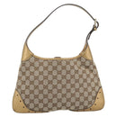 GUCCI GG Canvas Hand Bag Beige Gold 145778 Auth 189094V-3