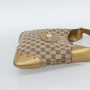 GUCCI GG Canvas Hand Bag Beige Gold 145778 Auth 189094V-5