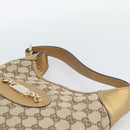 GUCCI GG Canvas Hand Bag Beige Gold 145778 Auth 189094V-8