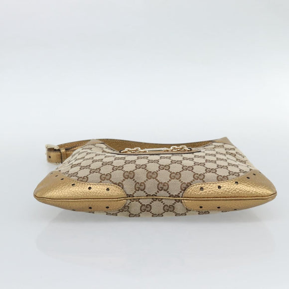 GUCCI GG Canvas Handtas Beige Goud 145778 Auth 189094V
