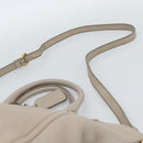PRADA Hand Bag Vittero Dino Leather Beige Gold Auth 189096A-15