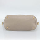 PRADA Hand Bag Vittero Dino Leather Beige Gold Auth 189096A-5