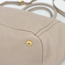 PRADA Hand Bag Vittero Dino Leather Beige Gold Auth 189096A-9